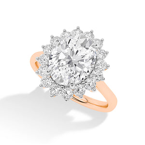 Round LG Diamond Ring in Rose Gold - BH Diamond Center Antwerp