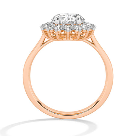 Round LG Diamond Ring in Rose Gold - BH Diamond Center Antwerp
