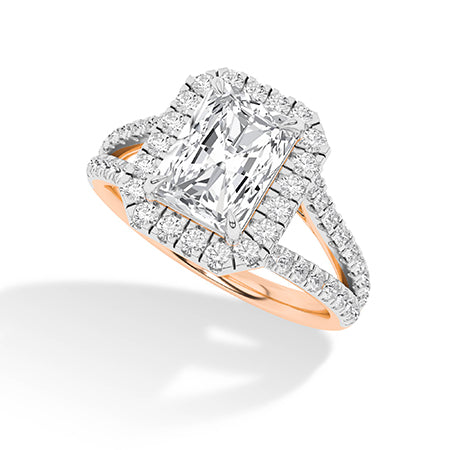 Radiant LG Diamond Ring in Rose Gold - BH Diamond Center Antwerp