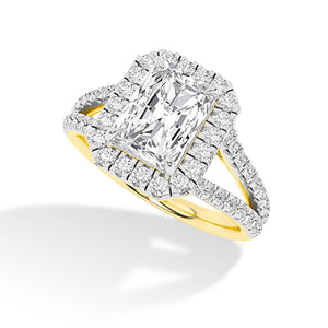 Radiant LG Diamond Ring in Rose Gold - BH Diamond Center Antwerp