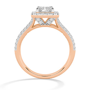 Radiant LG Diamond Ring in Rose Gold - BH Diamond Center Antwerp