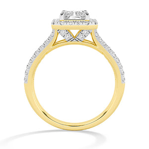 Radiant LG Diamond Ring in Rose Gold - BH Diamond Center Antwerp