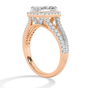 Radiant LG Diamond Ring in Rose Gold - BH Diamond Center Antwerp