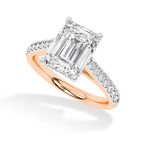 Emerald LG Diamond Ring in Yellow Gold - BH Diamond Center Antwerp