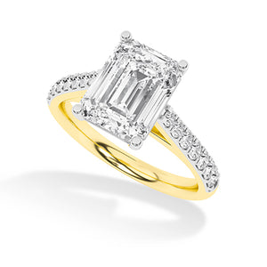 Emerald LG Diamond Ring in Yellow Gold - BH Diamond Center Antwerp
