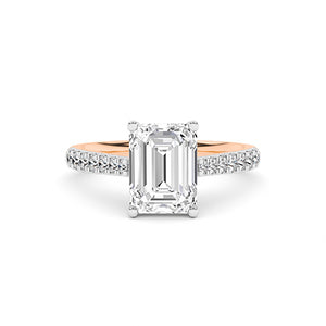 Emerald LG Diamond Ring in Yellow Gold - BH Diamond Center Antwerp