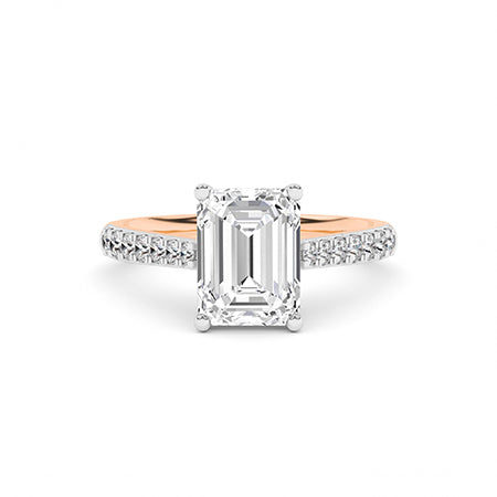Emerald LG Diamond Ring in Yellow Gold - BH Diamond Center Antwerp