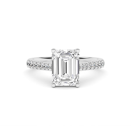 Emerald LG Diamond Ring in Yellow Gold - BH Diamond Center Antwerp
