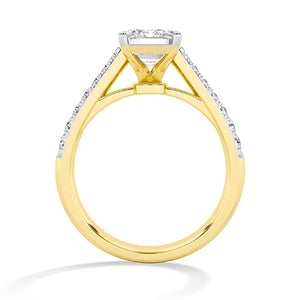 Emerald LG Diamond Ring in Yellow Gold - BH Diamond Center Antwerp