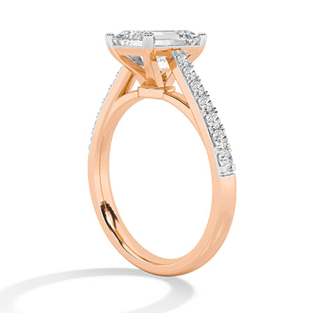 Emerald LG Diamond Ring in Yellow Gold - BH Diamond Center Antwerp