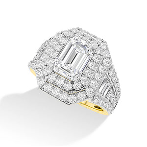 Bague en diamant LG émeraude en or blanc - BH Diamond Center Anvers