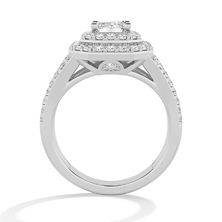 Bague en diamant LG émeraude en or blanc - BH Diamond Center Anvers