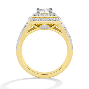 Bague en diamant LG émeraude en or blanc - BH Diamond Center Anvers