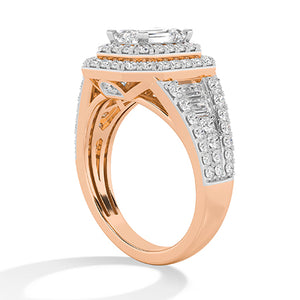 Bague en diamant LG émeraude en or blanc - BH Diamond Center Anvers