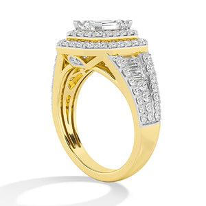 Bague en diamant LG émeraude en or blanc - BH Diamond Center Anvers