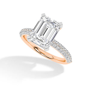 Emerald LG Diamond Ring in Yellow Gold - BH Diamond Center Antwerp