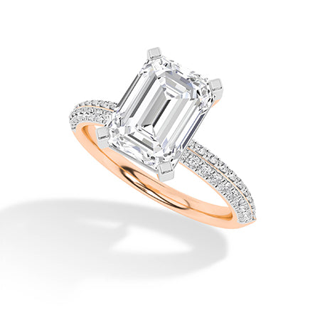 Emerald LG Diamond Ring in Yellow Gold - BH Diamond Center Antwerp
