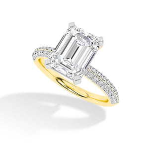 Emerald LG Diamond Ring in Yellow Gold - BH Diamond Center Antwerp