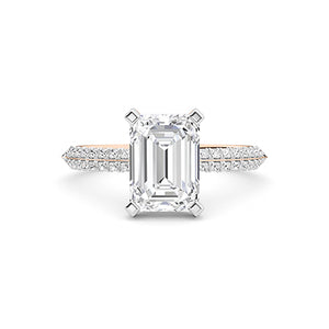 Emerald LG Diamond Ring in Yellow Gold - BH Diamond Center Antwerp