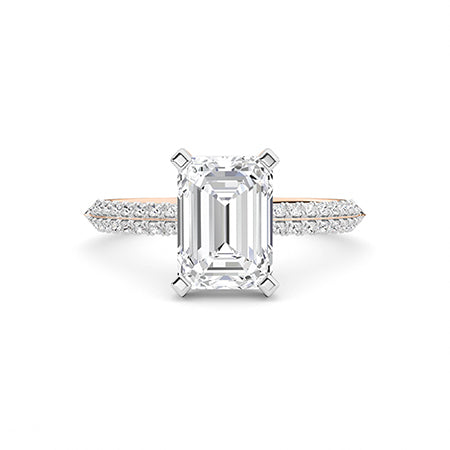 Emerald LG Diamond Ring in Yellow Gold - BH Diamond Center Antwerp