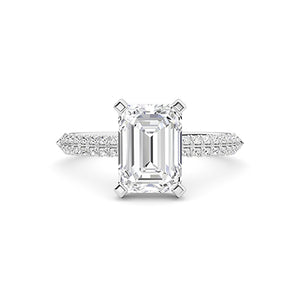 Emerald LG Diamond Ring in Yellow Gold - BH Diamond Center Antwerp