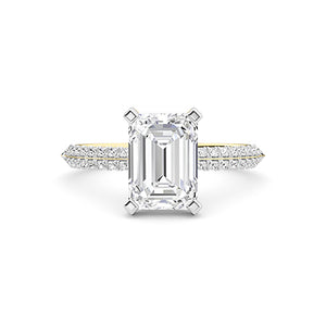Emerald LG Diamond Ring in Yellow Gold - BH Diamond Center Antwerp