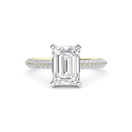 Emerald LG Diamond Ring in Yellow Gold - BH Diamond Center Antwerp