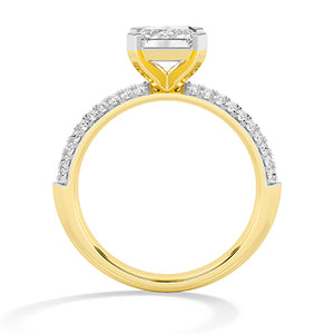 Emerald LG Diamond Ring in Yellow Gold - BH Diamond Center Antwerp