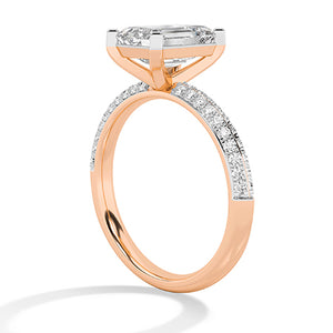 Emerald LG Diamond Ring in Yellow Gold - BH Diamond Center Antwerp