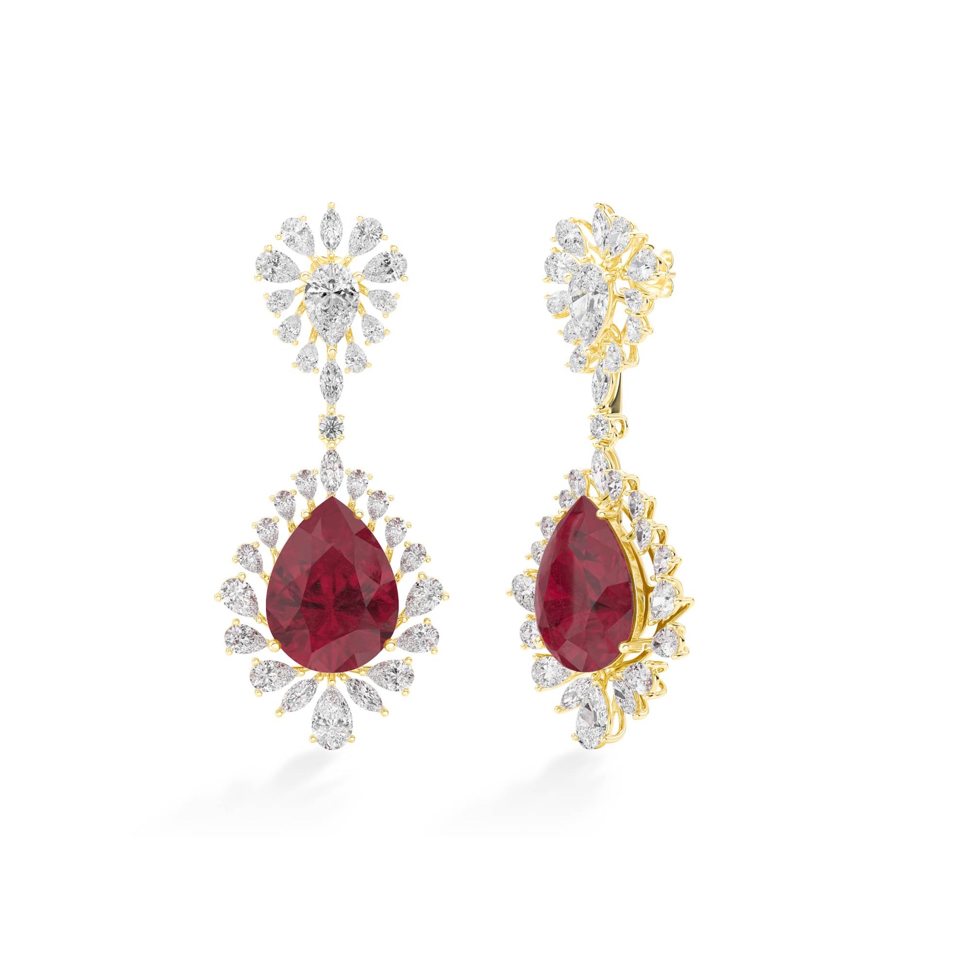 18K Lab-Grown Diamond Earrings – MER00313 - Yellow Gold