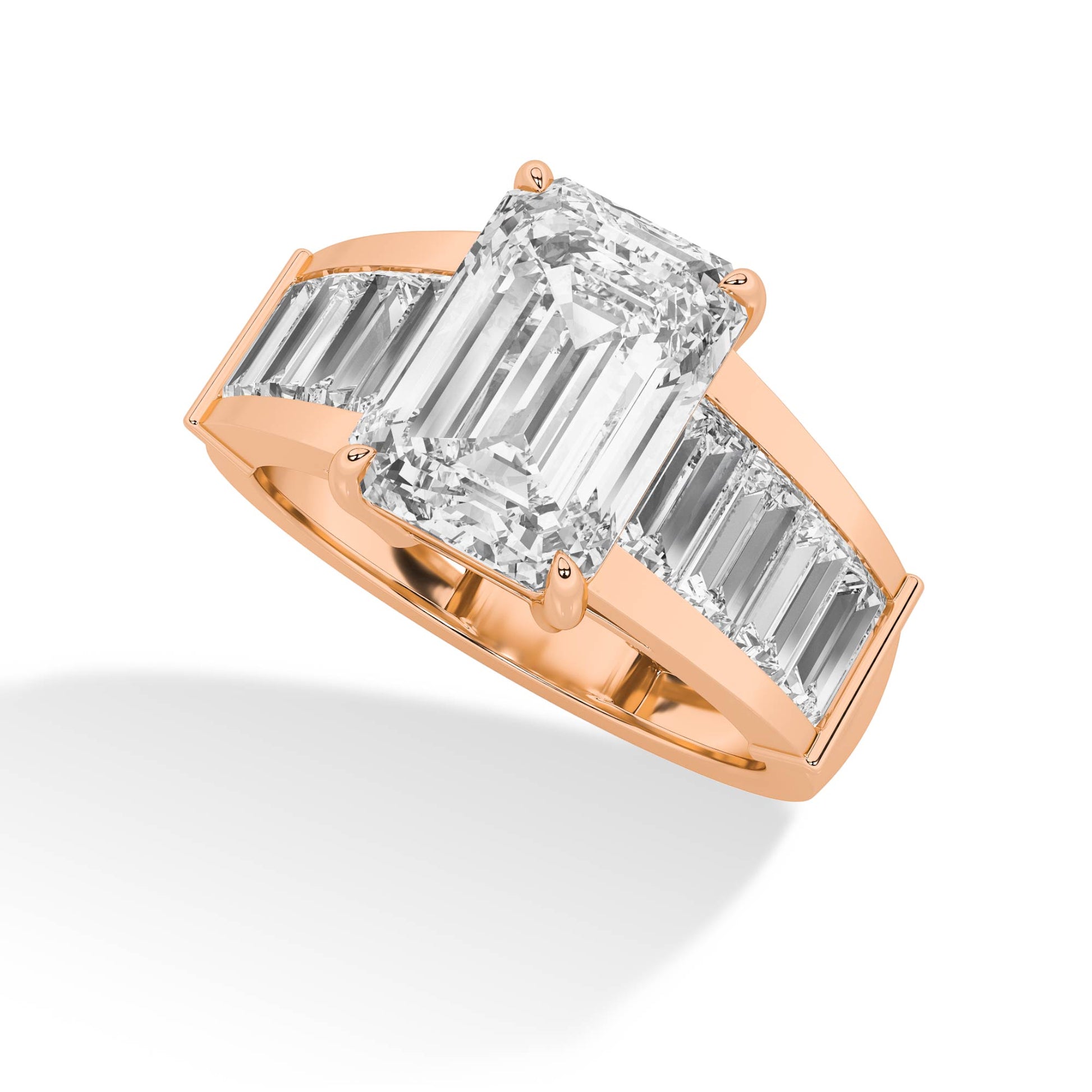 Emerald LG Diamond Ring – MLR00287 - Rose Gold