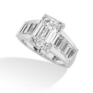 Emerald LG Diamond Ring – MLR00287 - White Gold