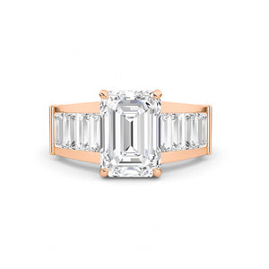 Emerald LG Diamond Ring – MLR00287 - Rose Gold