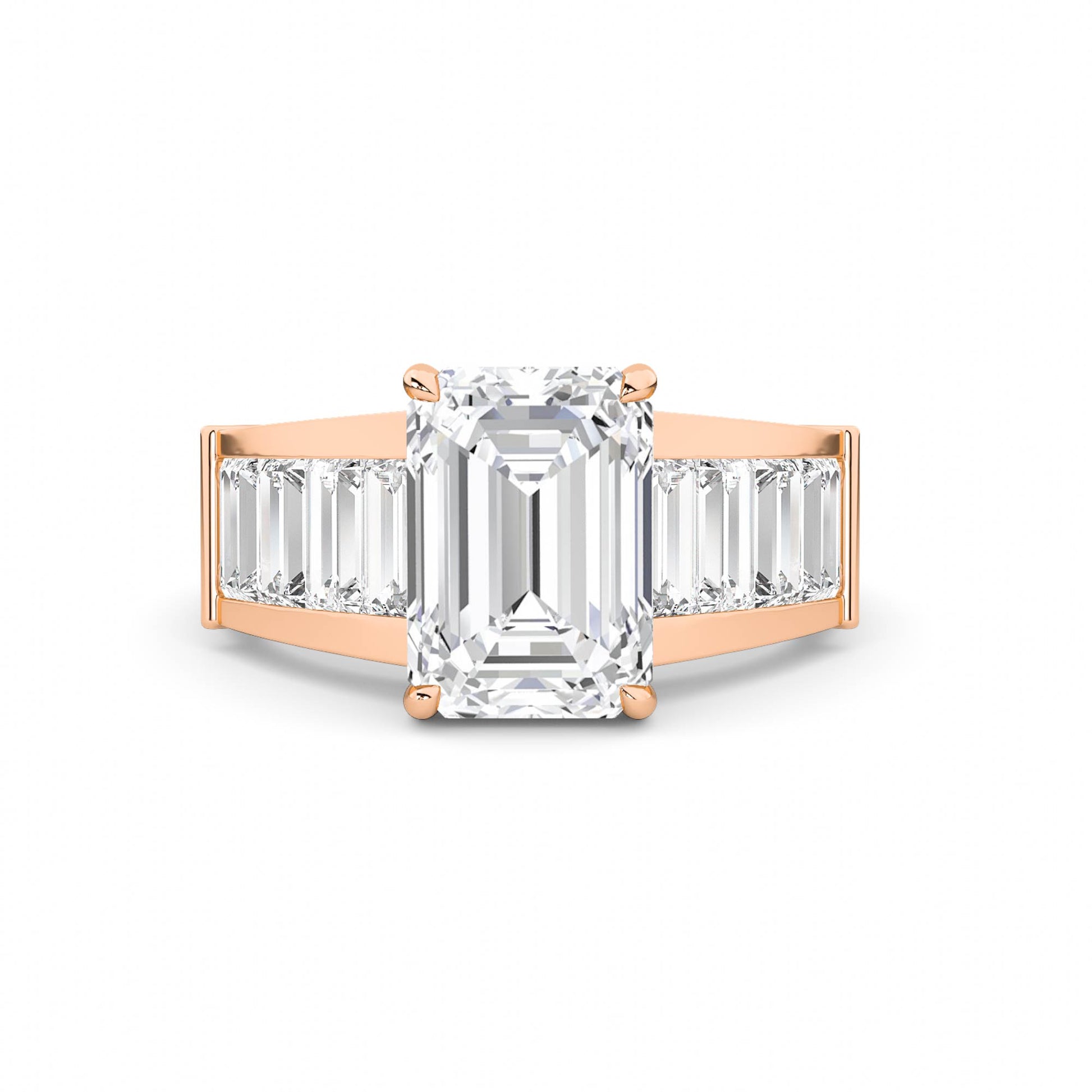 Emerald LG Diamond Ring – MLR00287 - Rose Gold
