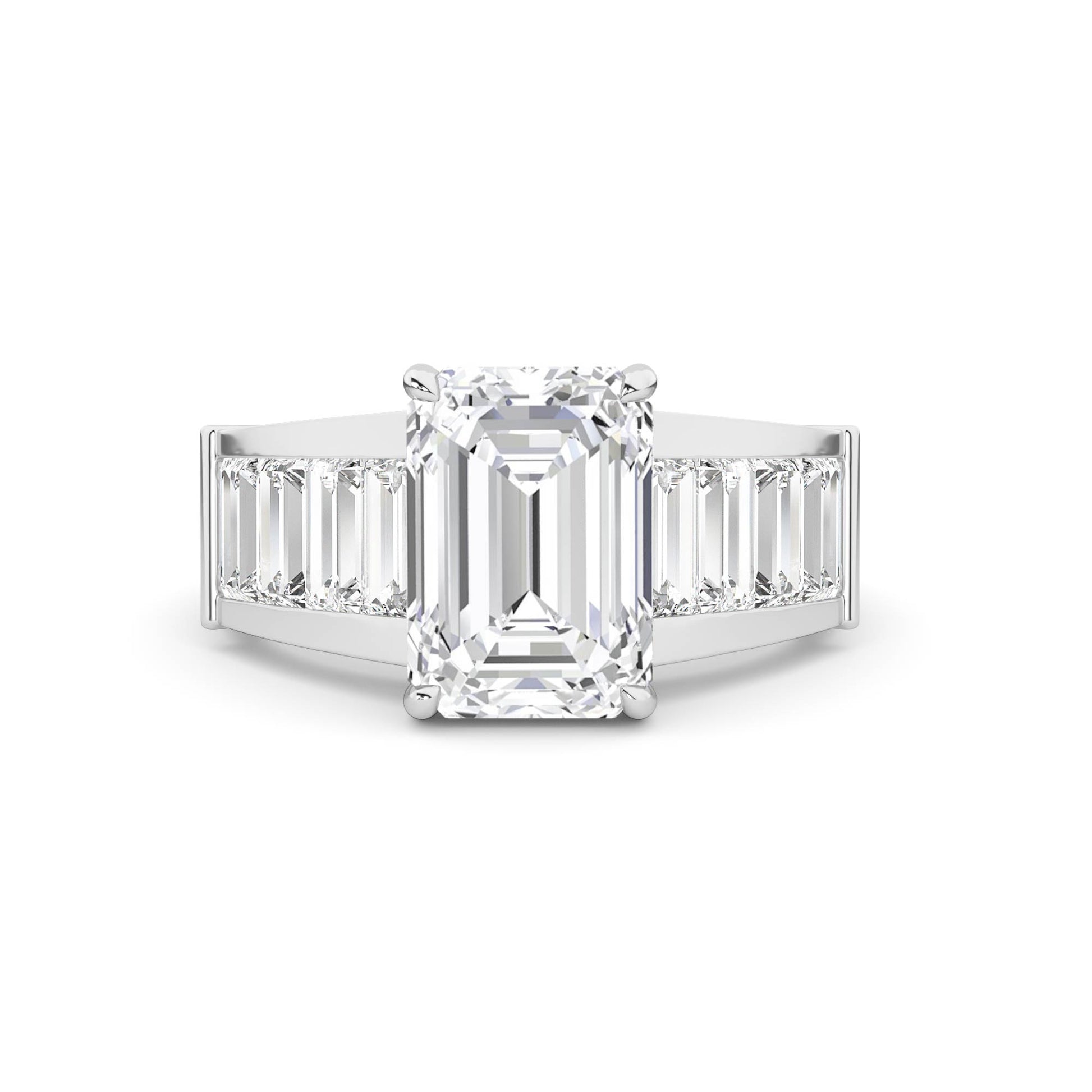 Emerald LG Diamond Ring – MLR00287 - White Gold