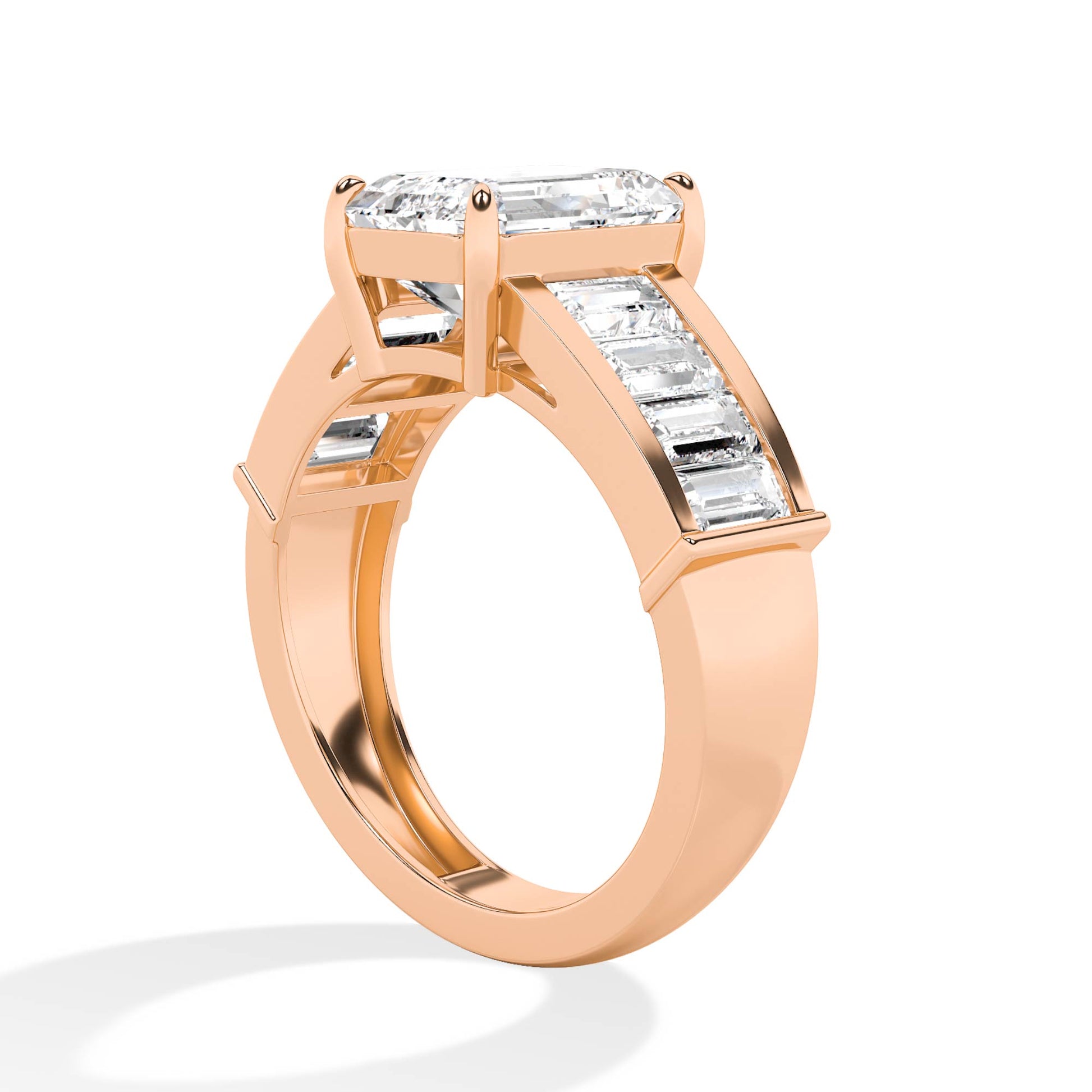 Emerald LG Diamond Ring – MLR00287 - Rose Gold