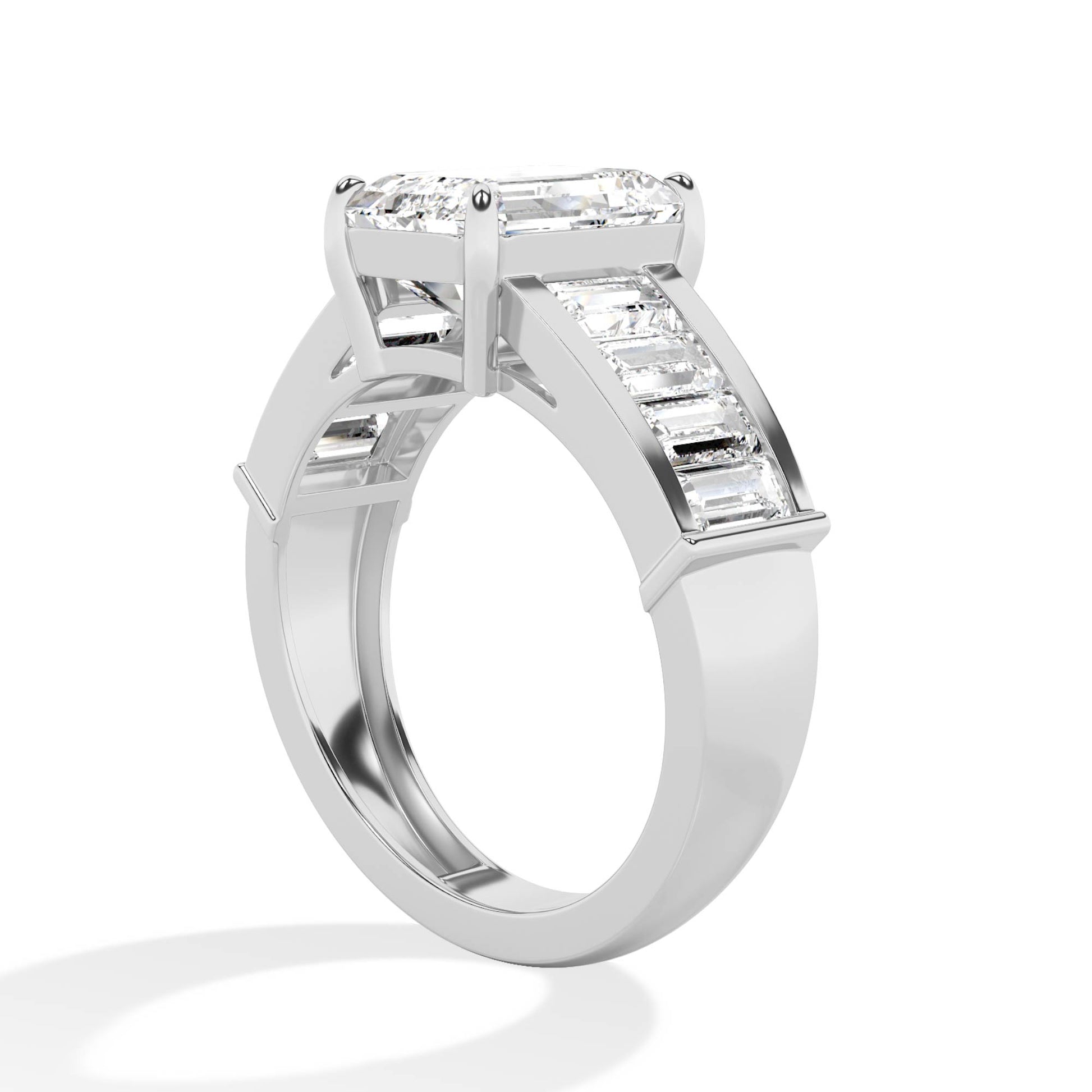Emerald LG Diamond Ring – MLR00287 - White Gold
