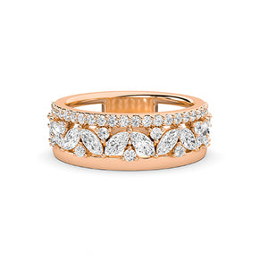 18K Lab-Grown Diamond Ring – MLR00534 - Rose Gold