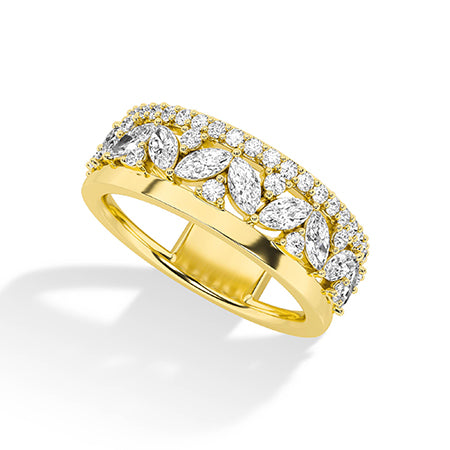 18K Lab-Grown Diamond Ring – MLR00534 - Yellow Gold