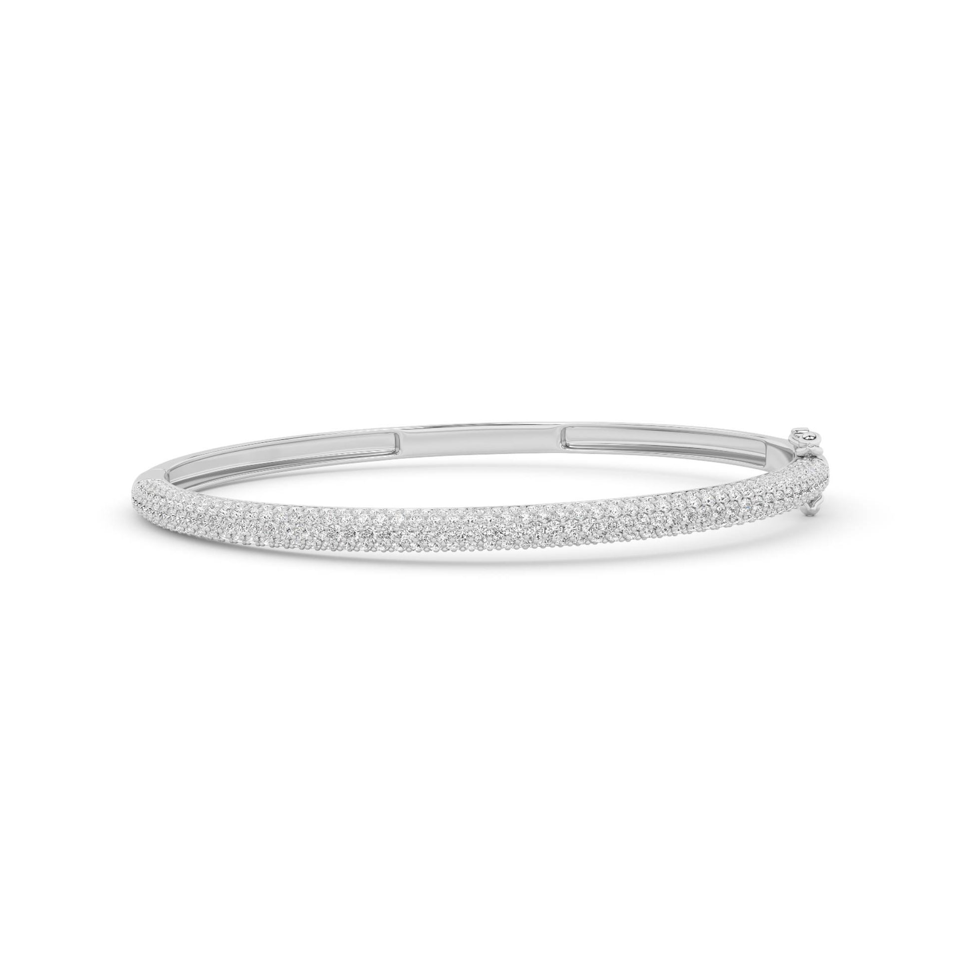 18K Lab-Grown Diamond Bangle – MOV00315 - White Gold