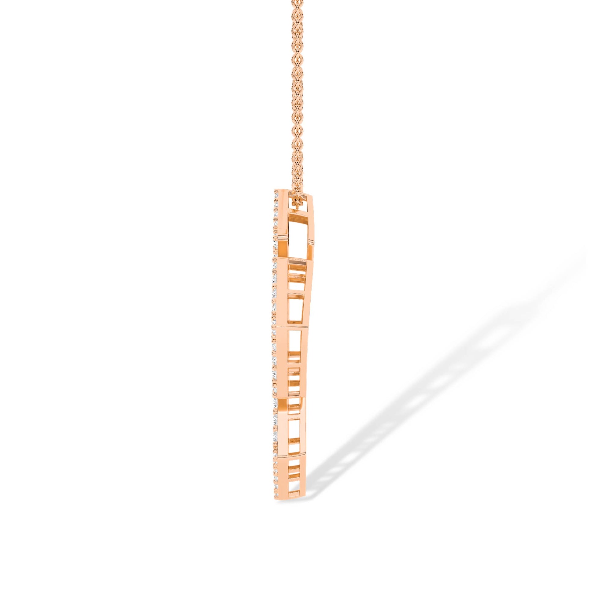 18K Lab-Grown Diamond Pendant – MPT00628 - Rose Gold