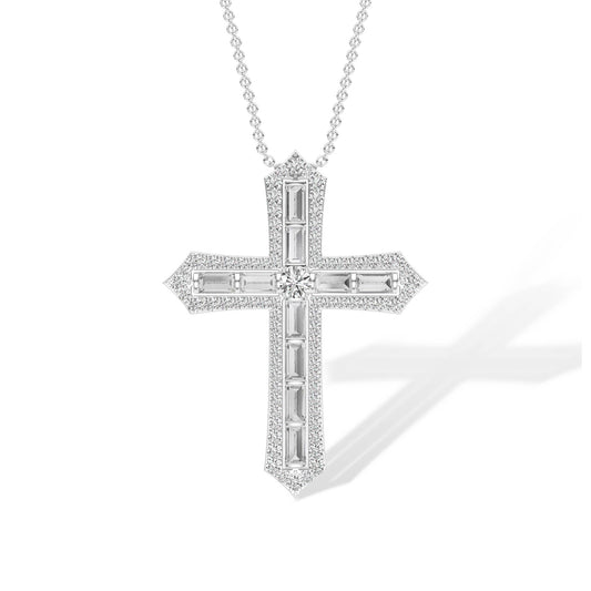 18K Lab-Grown Diamond Necklace – NK61364-3 - White Gold