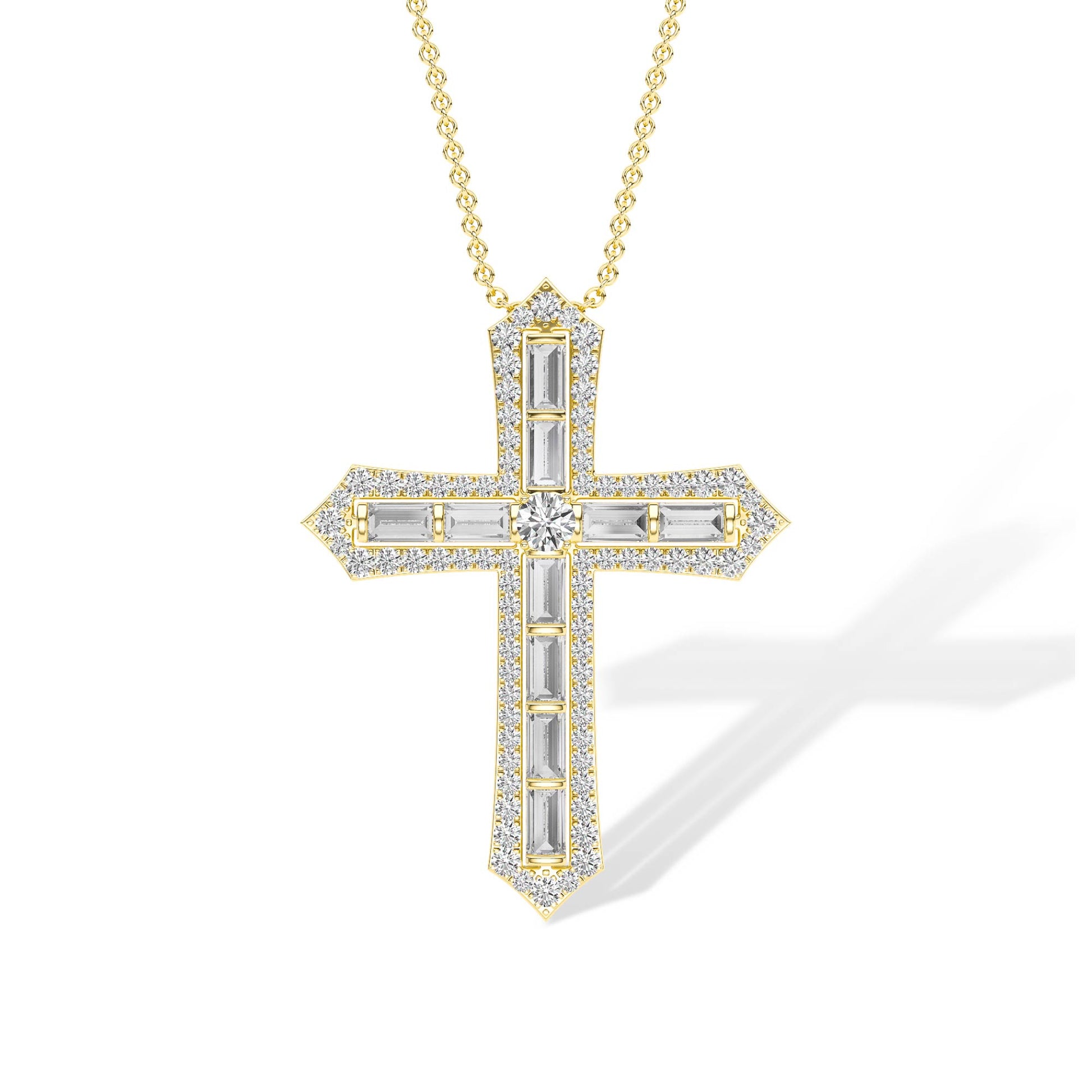 18K Lab-Grown Diamond Necklace – NK61364-3 - Yellow Gold