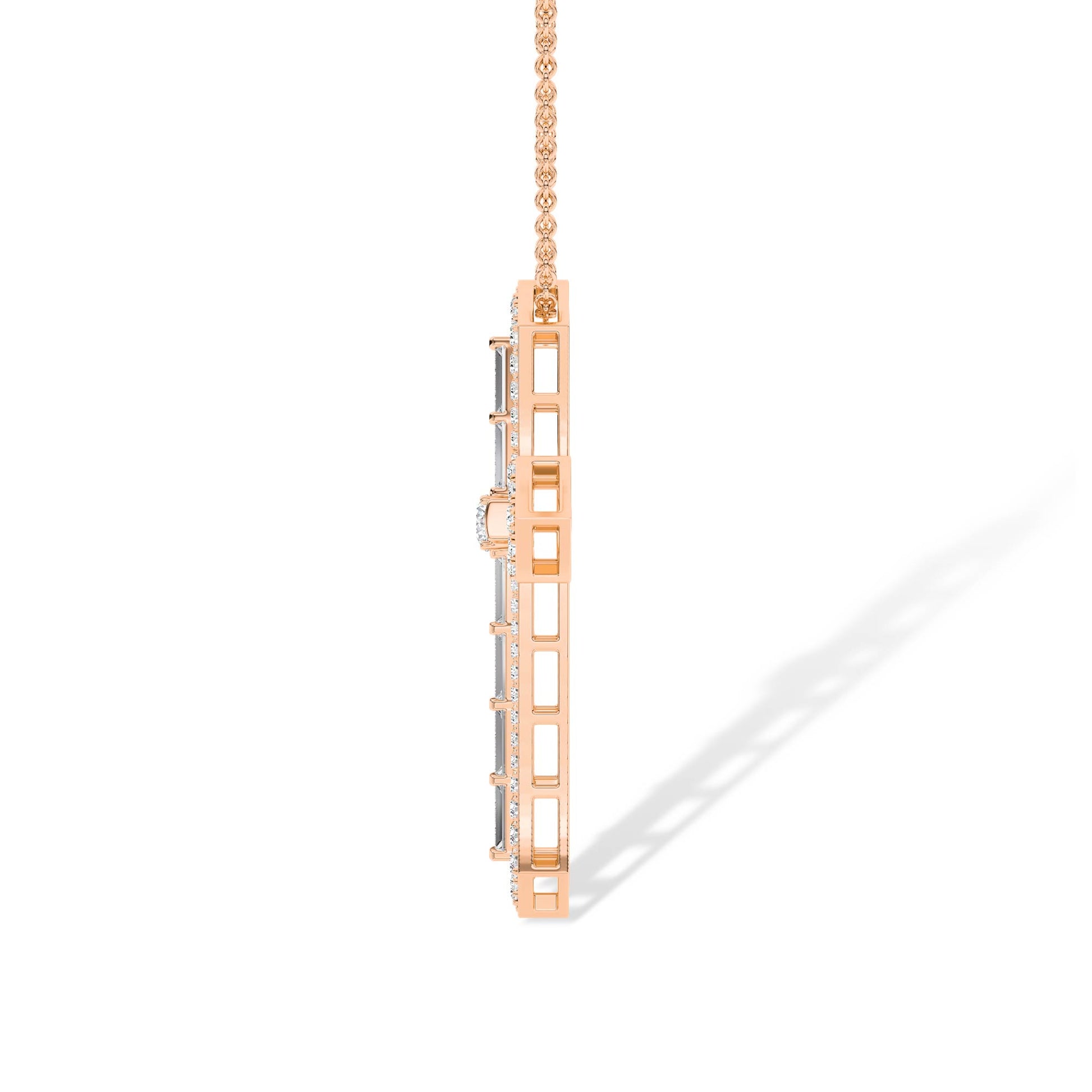 18K Lab-Grown Diamond Necklace – NK61364-3 - Rose Gold