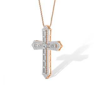 Baguette LG diamanten hanger in Witgoud - BH Diamond Center Antwerpen