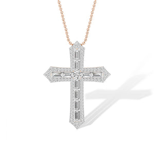 Baguette LG diamanten hanger in Witgoud - BH Diamond Center Antwerpen