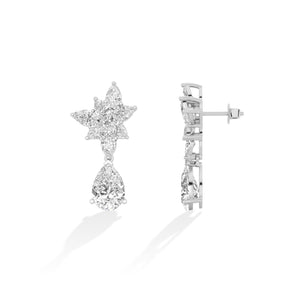Pear LG Diamond Earrings in White Gold - BH Diamond Center Antwerp