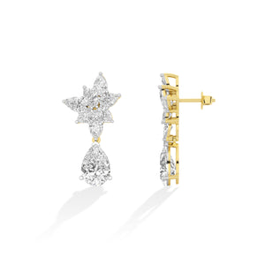 Pear LG Diamond Earrings in Yellow Gold - BH Diamond Center Antwerp