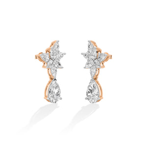 Pear LG Diamond Earrings in Rose Gold - BH Diamond Center Antwerp