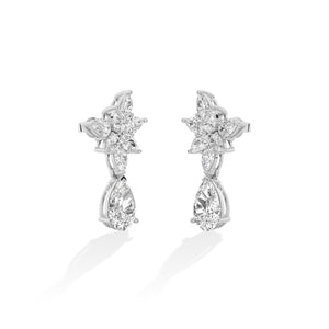 Pear LG Diamond Earrings in Yellow Gold - BH Diamond Center Antwerp